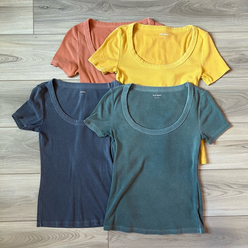 4 Pack Scoop Neck Rib Knit Old Navy Tees